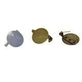 Maxbell 20 Pieces Round Brooch Base Blank Tray Safety Pins Bronze