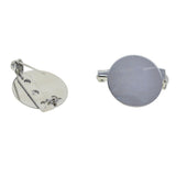 Maxbell 20 Pieces Round Brooch Base Blank Tray Safety Pins Silver