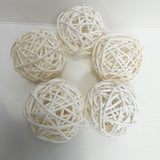Maxbell 10pcs Wicker Rattan Ball Table Wedding Vase Fillers Hanging Ornament White