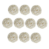 Maxbell 10pcs Wicker Rattan Ball Table Wedding Vase Fillers Hanging Ornament White