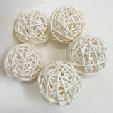 Maxbell 10pcs Wicker Rattan Ball Table Wedding Vase Fillers Hanging Ornament White