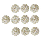 Maxbell 10pcs Wicker Rattan Ball Table Wedding Vase Fillers Hanging Ornament White