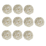 Maxbell 10pcs Wicker Rattan Ball Table Wedding Vase Fillers Hanging Ornament White