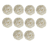 Maxbell 10pcs Wicker Rattan Ball Table Wedding Vase Fillers Hanging Ornament White