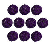 Maxbell 10pcs Wicker Rattan Ball Table Wedding Vase Fillers Hanging Ornament Purple