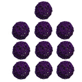 Maxbell 10pcs Wicker Rattan Ball Table Wedding Vase Fillers Hanging Ornament Purple
