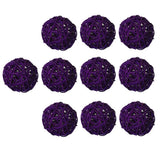 Maxbell 10pcs Wicker Rattan Ball Table Wedding Vase Fillers Hanging Ornament Purple