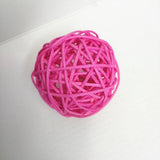 Maxbell 10pcs Wicker Rattan Ball Table Wedding Vase Fillers Hanging Ornament Pink