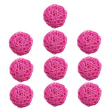 Maxbell 10pcs Wicker Rattan Ball Table Wedding Vase Fillers Hanging Ornament Pink