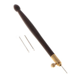 Maxbell Wood Handle Tambour Crochet Hook 3 Needles Embroidery Tool Purple Sandalwood
