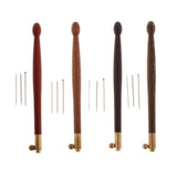 Maxbell Wood Handle Tambour Crochet Hook 3 Needles Embroidery Tool Purple Sandalwood