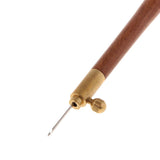 Maxbell Wood Handle Tambour Crochet Hook 3 Needles Embroidery Tool Rose Wood