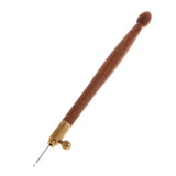 Maxbell Wood Handle Tambour Crochet Hook 3 Needles Embroidery Tool Rose Wood