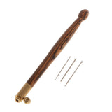 Maxbell Wood Handle Tambour Crochet Hook 3 Needles Embroidery Tool Keruntum