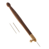 Maxbell Wood Handle Tambour Crochet Hook 3 Needles Embroidery Tool Keruntum