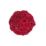 Maxbell 10 Pieces Rattan Wicker Ball Photo Props Wedding Home DIY Trinkets Red
