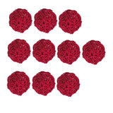 Maxbell 10 Pieces Rattan Wicker Ball Photo Props Wedding Home DIY Trinkets Red
