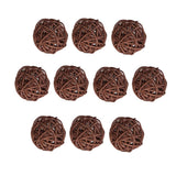 Maxbell 10 Pieces Rattan Wicker Ball Photo Props Wedding Home DIY Trinkets Coffee