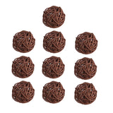 Maxbell 10 Pieces Rattan Wicker Ball Photo Props Wedding Home DIY Trinkets Coffee