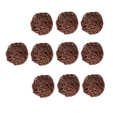 Maxbell 10 Pieces Rattan Wicker Ball Photo Props Wedding Home DIY Trinkets Coffee