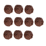 Maxbell 10 Pieces Rattan Wicker Ball Photo Props Wedding Home DIY Trinkets Coffee