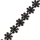 Maxbell 15 Yard 12mm Daisy Flower Embroidery Lace Trim Ribbon Sewing Crafts Black