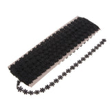 Maxbell 15 Yard 12mm Daisy Flower Embroidery Lace Trim Ribbon Sewing Crafts Black