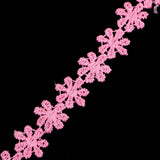 Maxbell 15 Yard 12mm Daisy Flower Embroidery Lace Trim Ribbon Sewing Crafts Rose Red