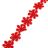 Maxbell 15 Yard 12mm Daisy Flower Embroidery Lace Trim Ribbon Sewing Crafts Big Red