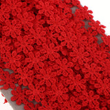 Maxbell 15 Yard 12mm Daisy Flower Embroidery Lace Trim Ribbon Sewing Crafts Big Red