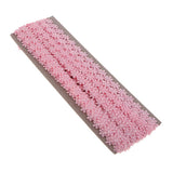 Max 15 Yard 12mm Daisy Flower Embroidery Lace Trim Ribbon Sewing Crafts Pink