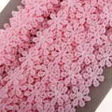 Max 15 Yard 12mm Daisy Flower Embroidery Lace Trim Ribbon Sewing Crafts Pink