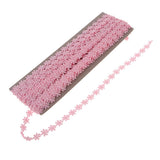 Max 15 Yard 12mm Daisy Flower Embroidery Lace Trim Ribbon Sewing Crafts Pink