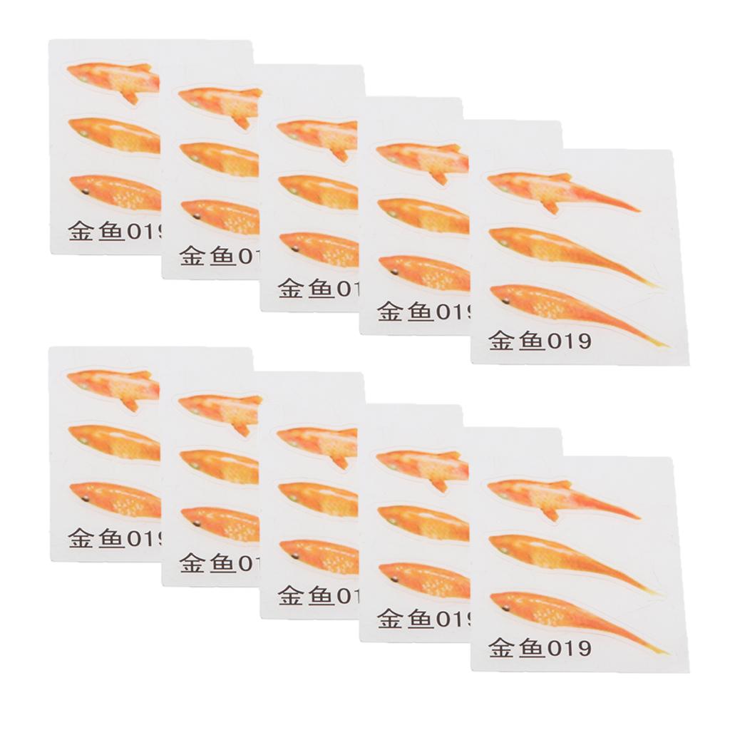 Max 10Set 3D Simulation Resin Painting Art Goldfish Stickers Decorative D