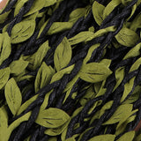 Maxbell 10m Artificial Burlap Garland Plant with Leaves Jute Fabric String Black