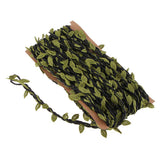 Maxbell 10m Artificial Burlap Garland Plant with Leaves Jute Fabric String Black