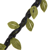 Maxbell 10m Artificial Burlap Garland Plant with Leaves Jute Fabric String Black