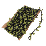 Maxbell 10m Artificial Burlap Garland Plant with Leaves Jute Fabric String Black