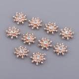 Maxbell 10 Crystal Flatback Rhinestone Buttons Flower Diamante Charms Embellishments