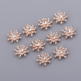 Maxbell 10 Crystal Flatback Rhinestone Buttons Flower Diamante Charms Embellishments