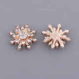 Maxbell 10 Crystal Flatback Rhinestone Buttons Flower Diamante Charms Embellishments