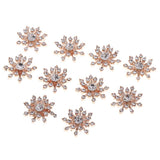 Maxbell 10 Crystal Flatback Rhinestone Buttons Flower Diamante Charms Embellishments
