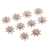 Maxbell 10 Crystal Flatback Rhinestone Buttons Flower Diamante Charms Embellishments