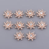 Maxbell 10 Crystal Flatback Rhinestone Buttons Flower Diamante Charms Embellishments
