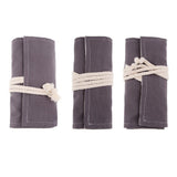 Maxbell Canvas Pencil Bags Case Painting Brush Pouch Roll Up Holders Grey 72 holes
