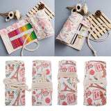 Maxbell Canvas Pencil Bags Case Painting Brush Pouch Roll Up Holders TOWER 12 holes