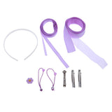 Maxbell 17pcs cloth flower bead ribbon  for hair clip  headwear Crafts Purple