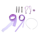 Maxbell 17pcs cloth flower bead ribbon  for hair clip  headwear Crafts Purple