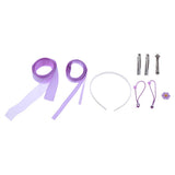 Maxbell 17pcs cloth flower bead ribbon  for hair clip  headwear Crafts Purple