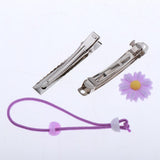 Maxbell 17pcs cloth flower bead ribbon  for hair clip  headwear Crafts Purple